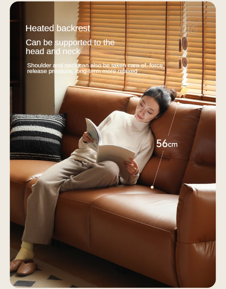Leather Sofa, Head Layer, Cowhide Electric Sofa.