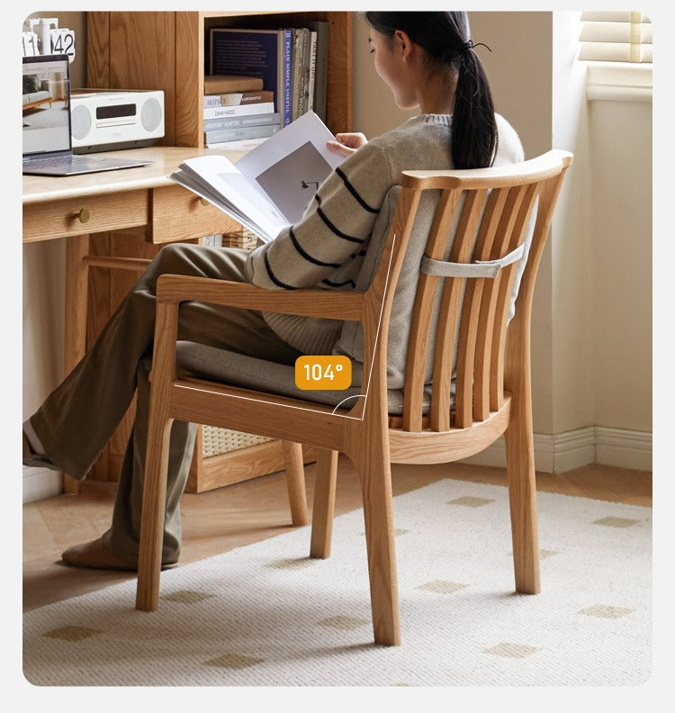 Cherry, Ash, Oak, Beech Solid Wood Book Chair Comfortable Soft Back Chair