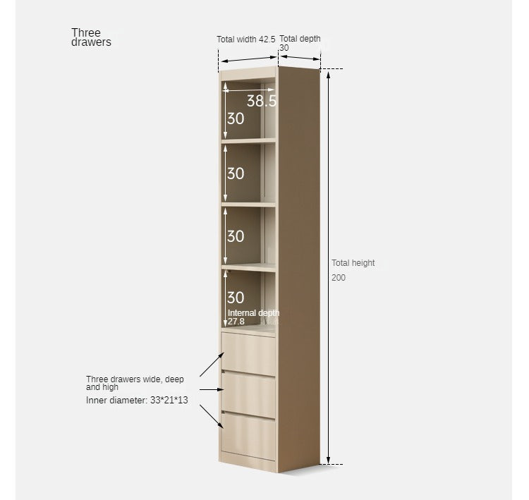 Poplar Solid Wood Bookcase Light Luxury Style
