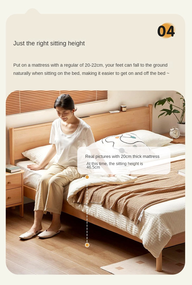 European Beech Solid Wood Bed