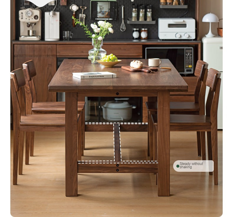 Sandalwood, Black Walnut, Oak, Ash Solid Wood Farmhouse Style Dining Table