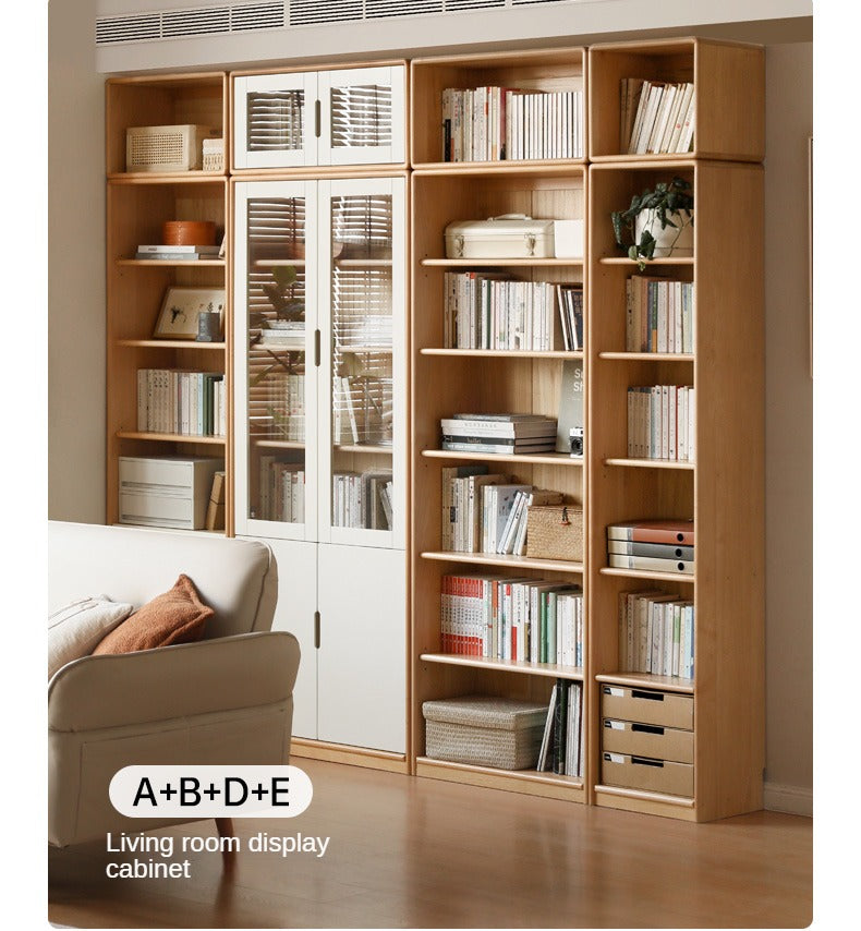 European Beech Solid Wood Bookcase Bookshelf Full Wall