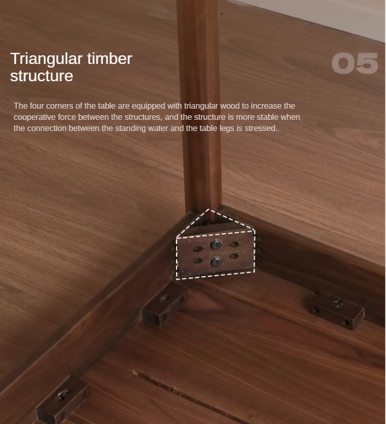 Black Walnut, Sandalwood, Ash Solid Wood Modern Rectangular Table