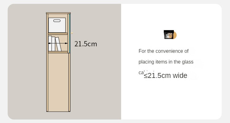 Oak Solid Wood Floor-To-Ceiling Combination Bookshelf, Glass Bookcase