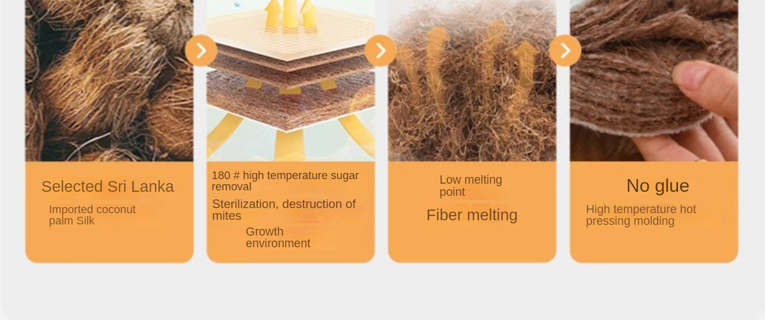Eco-Friendly Children's Mattress Zero-Glue Firm Mattress with Natural Jute, Coconut Fiber, and Spring Support 15cm, 8 cm