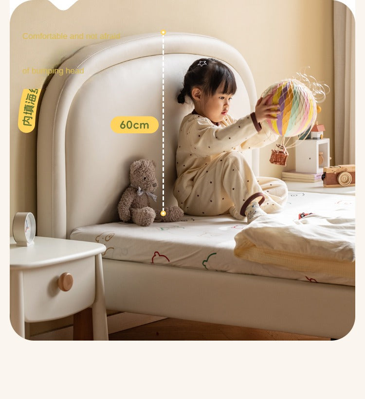 Cream style Organic Leather kid's Bed<