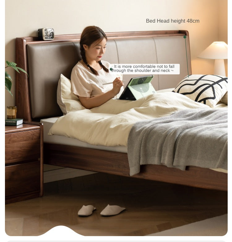 Black Walnut Solid Wood Top Layer Cowhide