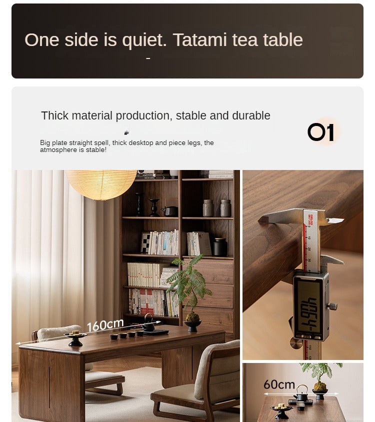 Black Walnut Solid Wood Modern Tea Table.