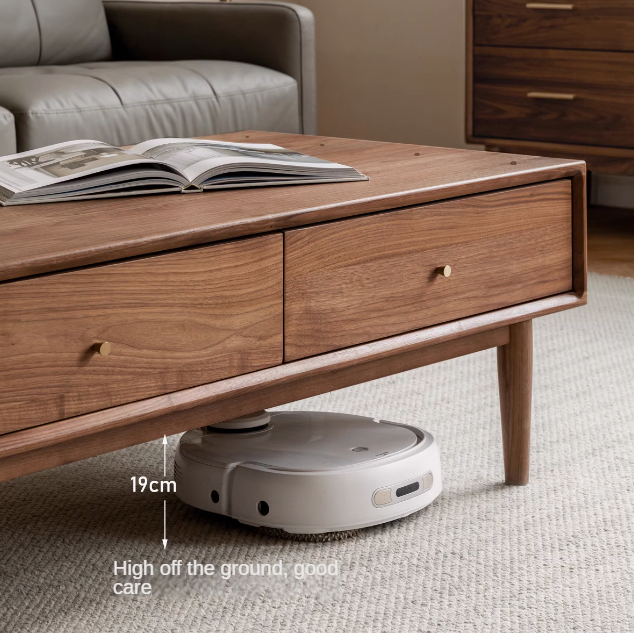 Black Walnut, Sandalwood Solid Wood Rock Plate Modern Coffee Table