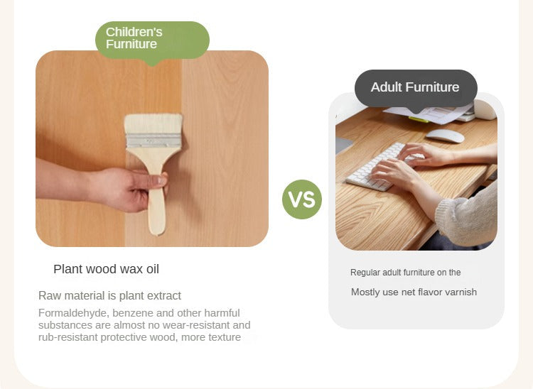 Oak Solid Wood Small Kids Bookshelf.