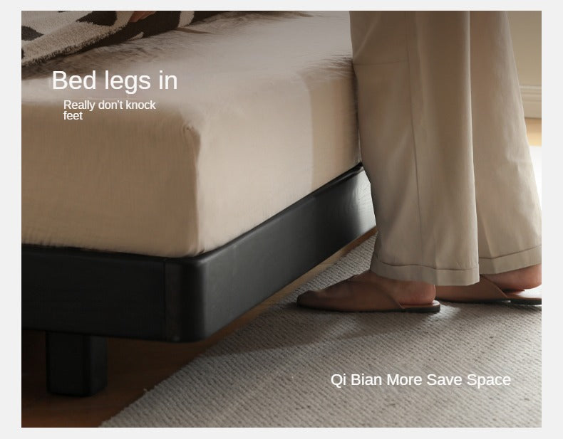 Black High-end Leather Suspension Bed