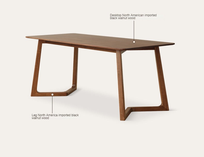 Black Walnut, Oak Solid Wood Rectangular Dining Table