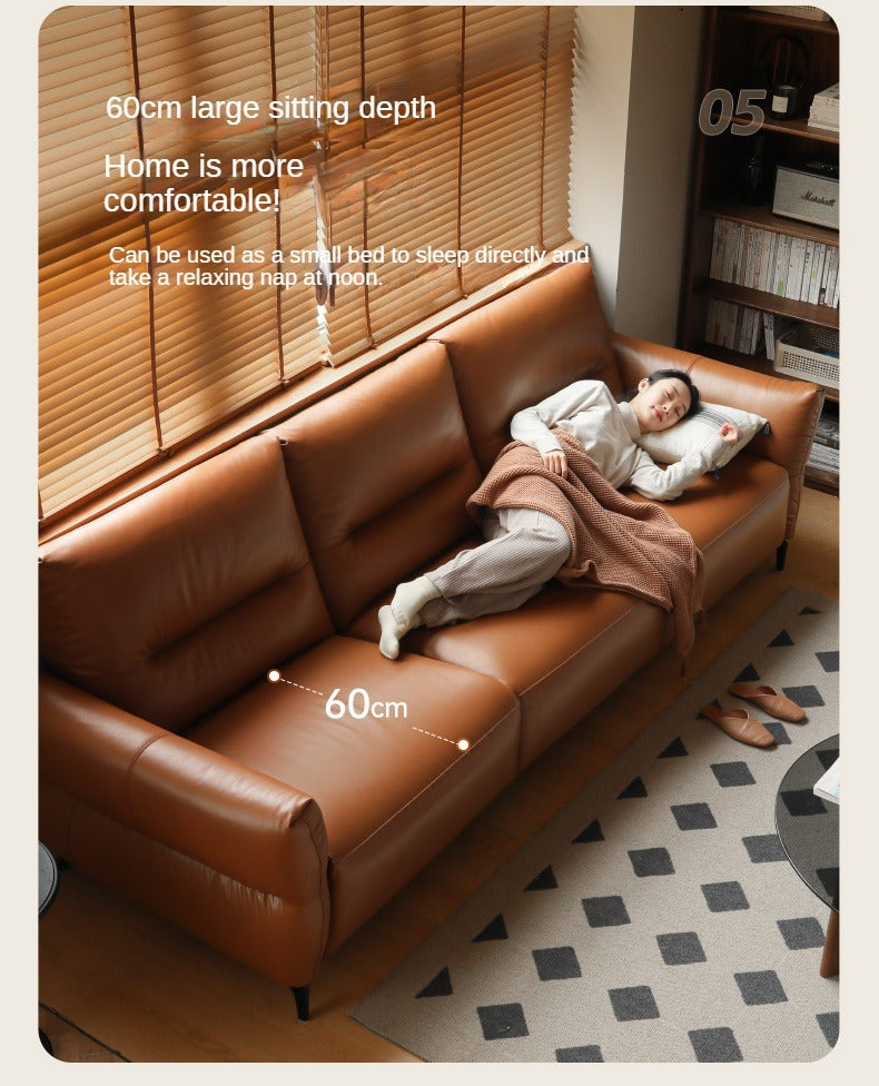 Leather Sofa, Head Layer, Cowhide Electric Sofa.