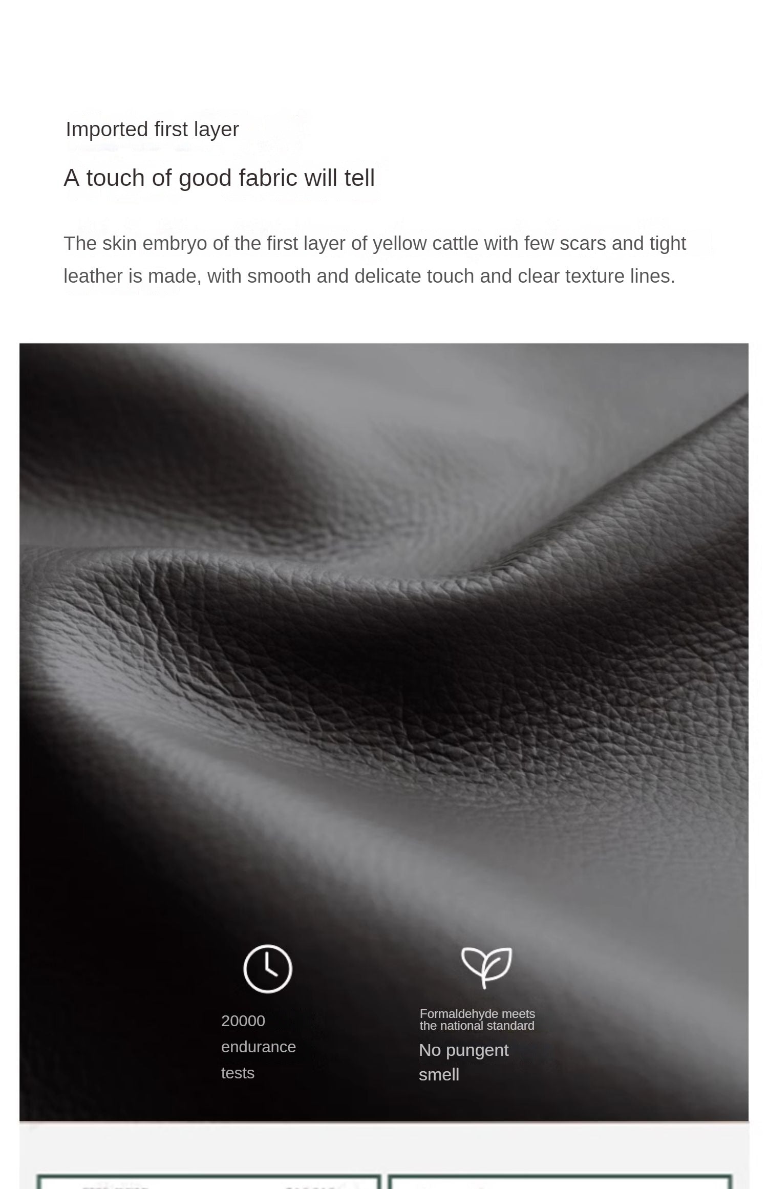 Leather Elephant Ear Suspended Light Luxury First Layer Of Yellow Cowhide Black Bed