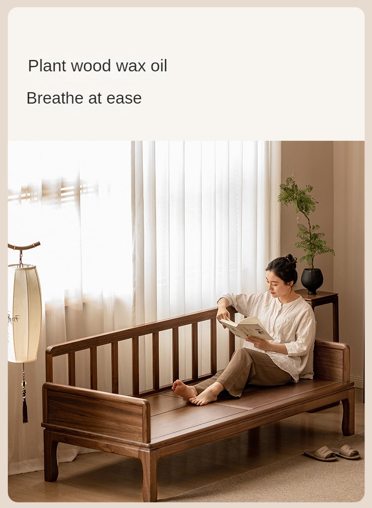 Black Walnut, Oak Solid Wood Dual Use Sofa,