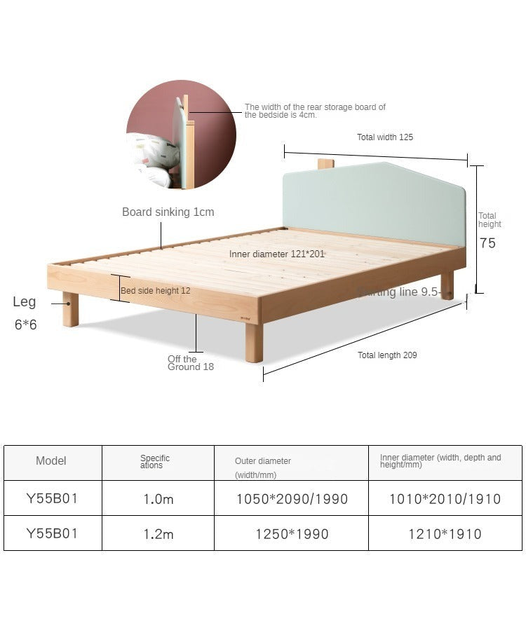 Beech, Poplar, Little House Kids Bed with 15min Delay Turning Off the Lights<