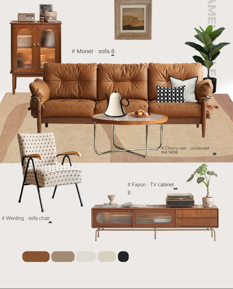 2 pcs Fabric Scandinavian Accent Chair with beech solid Wood Armrests