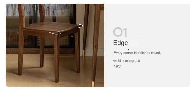 Black Walnut, Ash, Oak Solid Wood Dining Chair Set of 4