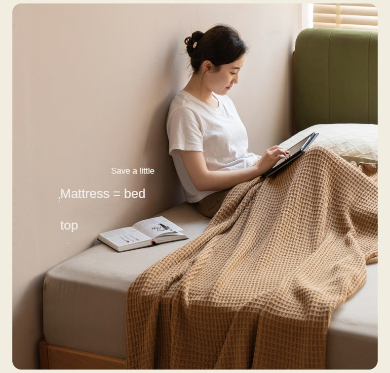 Cherry Solid Wood fabric Soft Bed