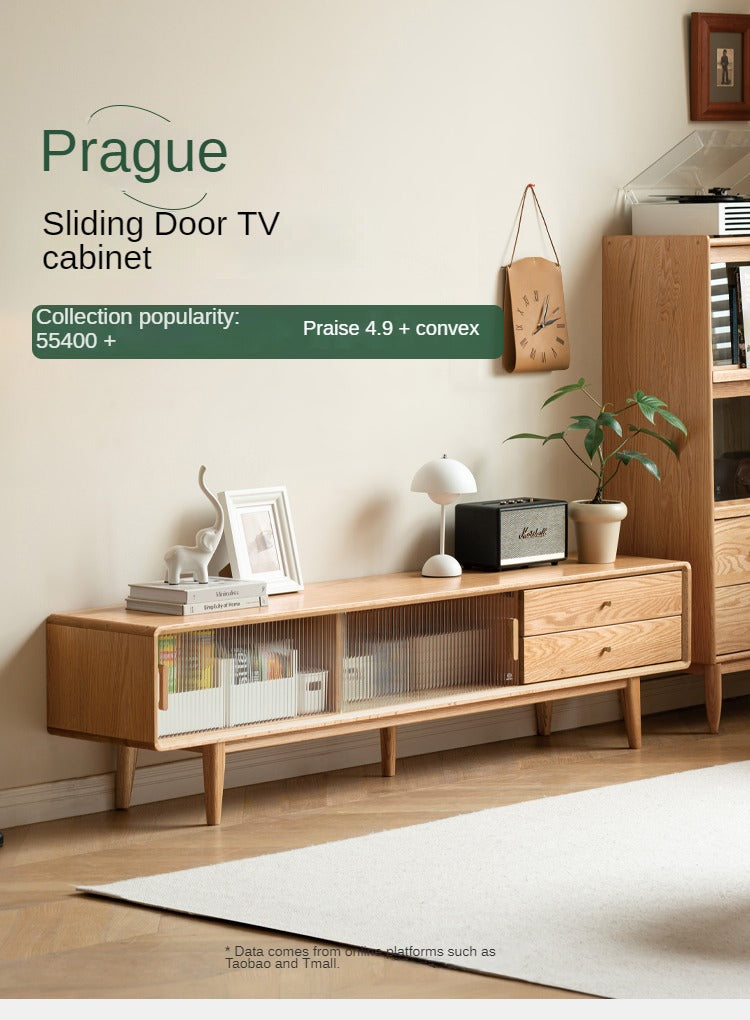 Oak, Beech, Rubber Solid Wood TV Stand