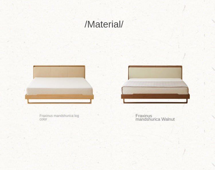 Ash solid wood soft back bed Nordic modern