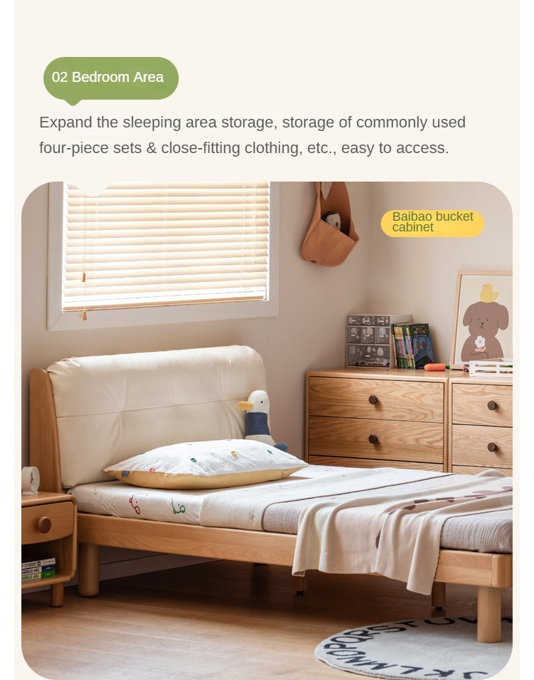 Beech Solid Wood Nordic Modern Kids Dresser, Chests, Storage Cabinet