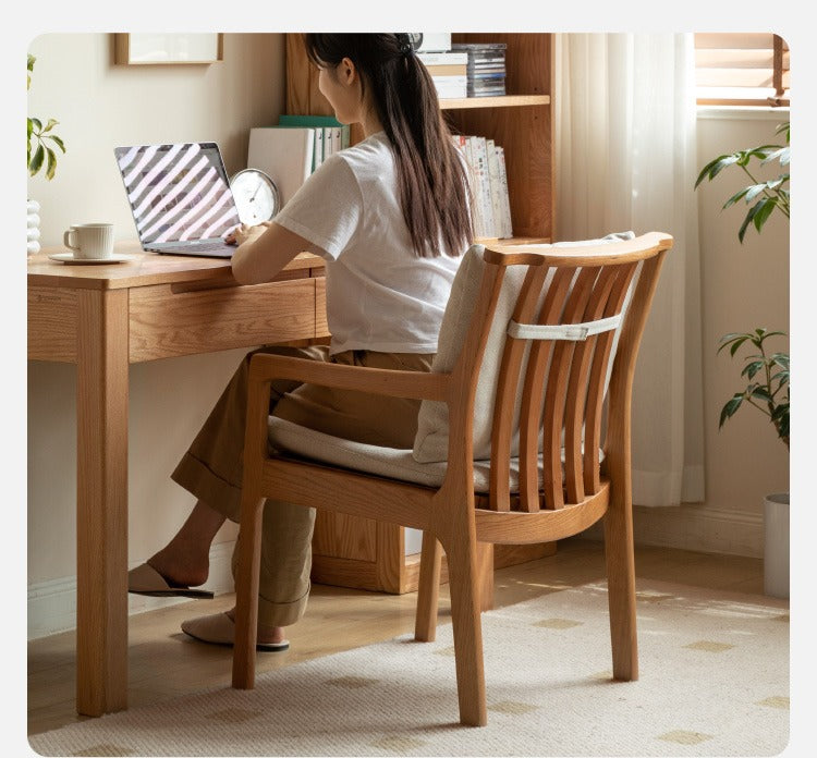 Cherry, Ash, Oak, Beech Solid Wood Book Chair Comfortable Soft Back Chair