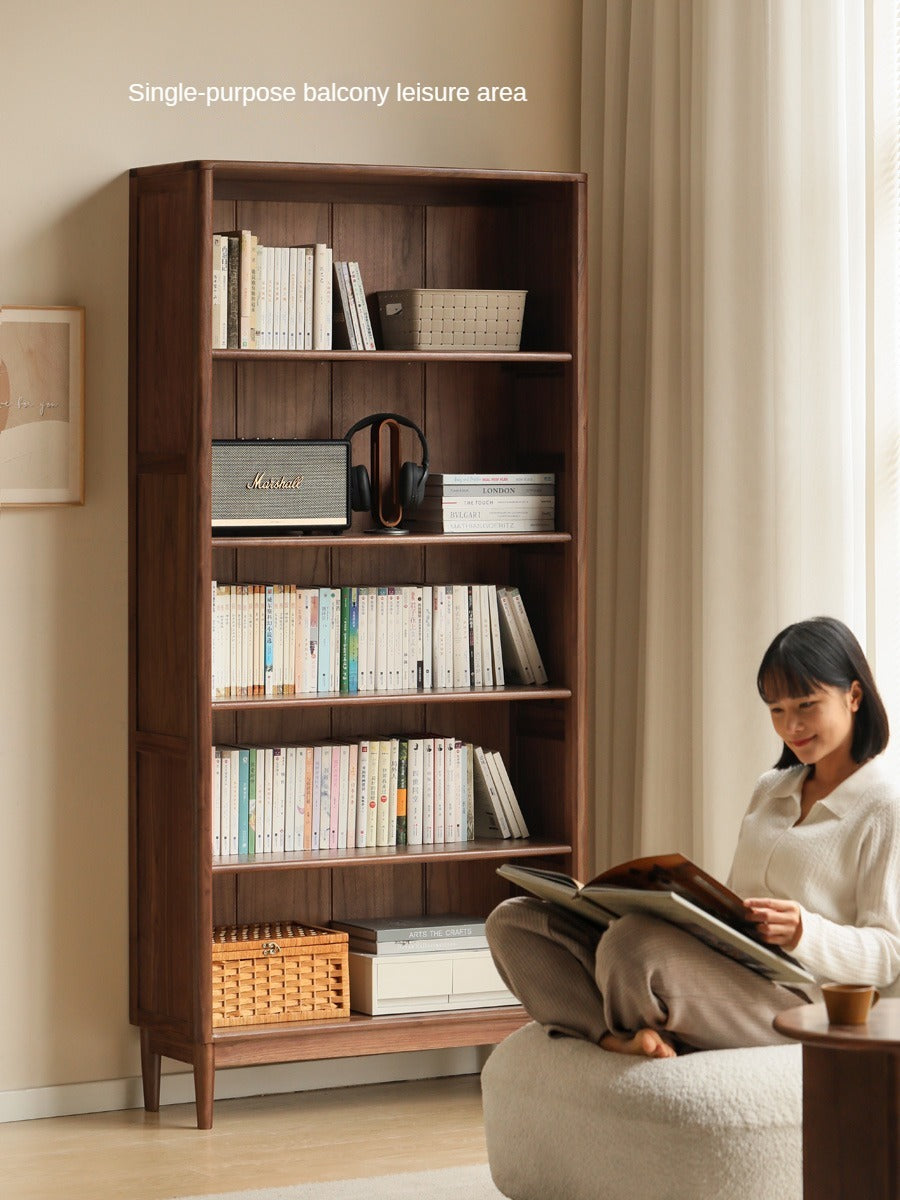 Black Walnut, Oak, Ash Solid Wood Bookcase Whole Wall Free Combination Bookshelf