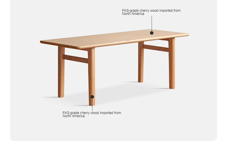 Cherry Solid Wood Office Desk, Large Dining Table