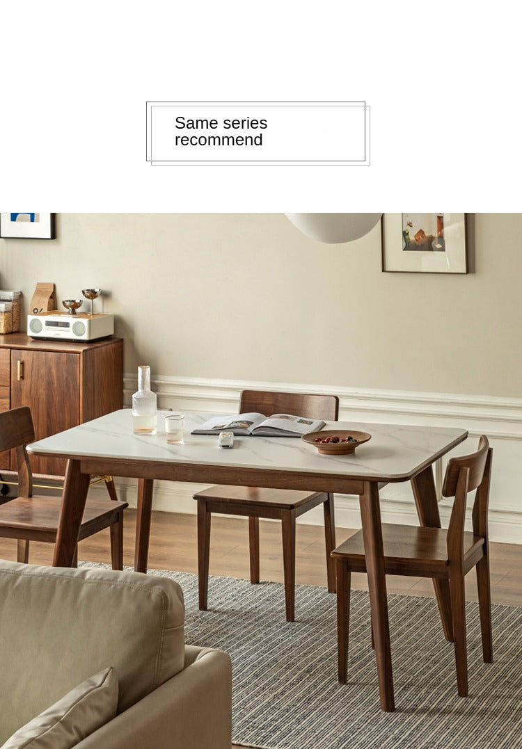 Ash, Black Walnut, Sandalwood Solid Wood Rock Plate Dining Table