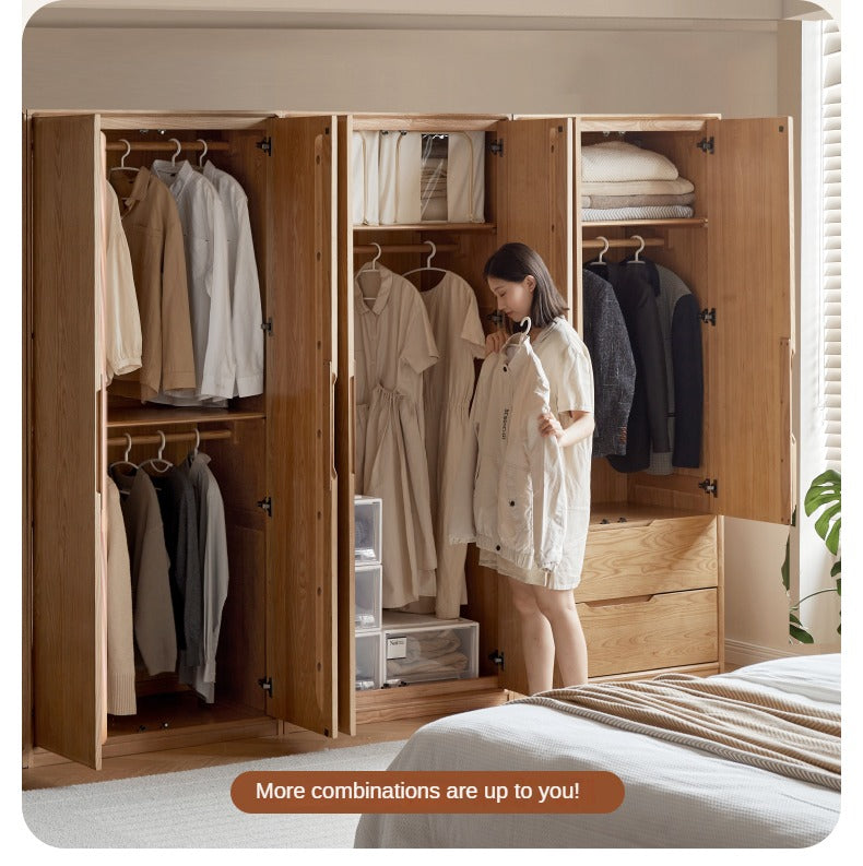 Ash Solid Wood Wardrobe Modern.
