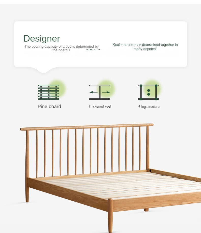 Oak, Beech Solid Wood Windsor Bed