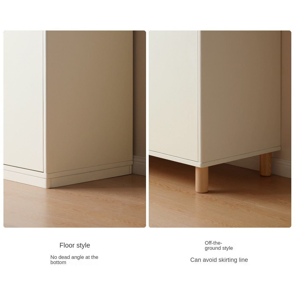 Pine Solid Wood Wardrobe Cream Style.