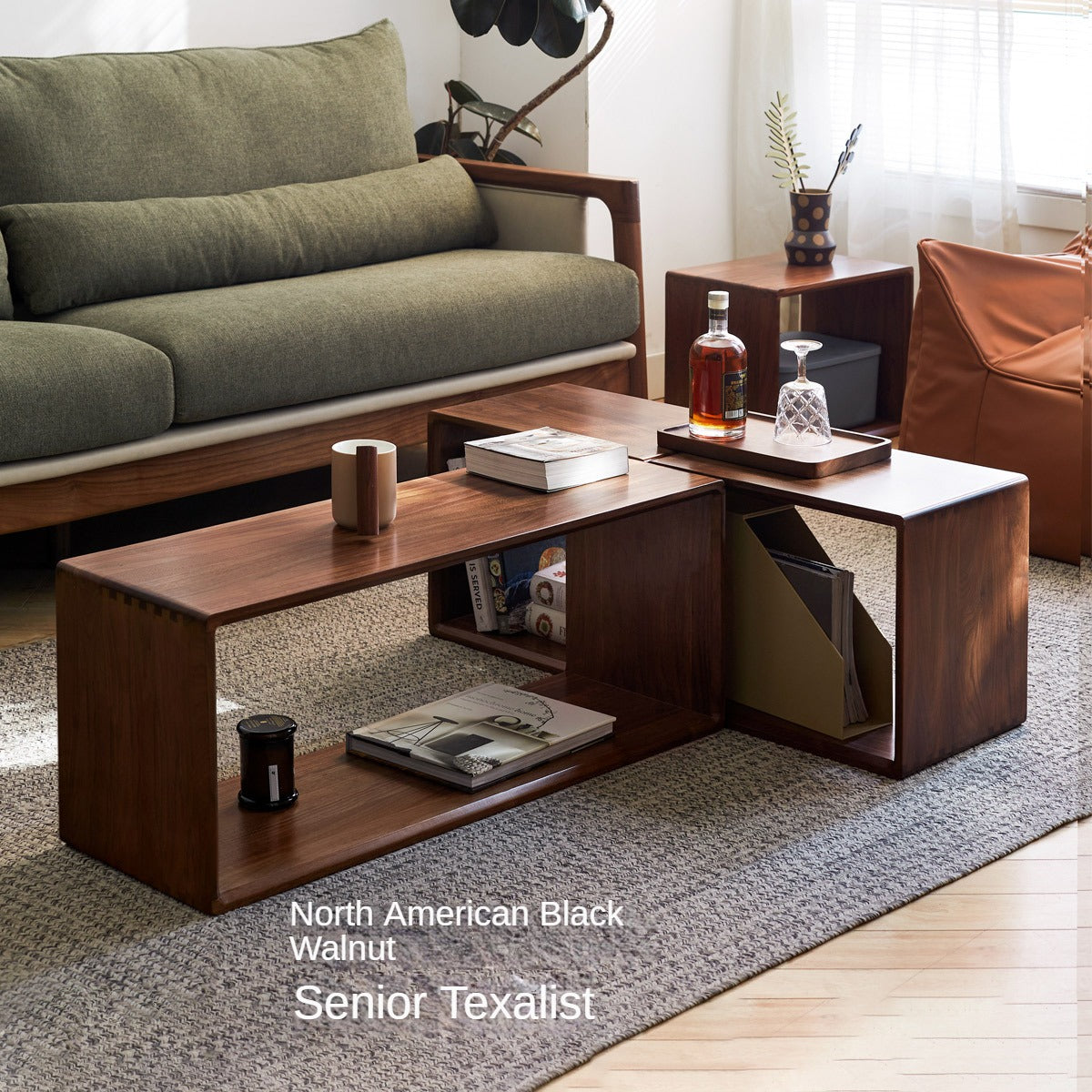 Black Walnut, Сherry, Oak, Poplar Solid Wood Lattice Floor-To-Ceiling Bookshelves