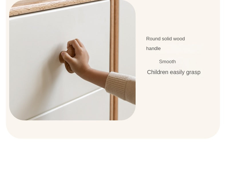 Oak Solid Wood Children's Wardrobe Combination