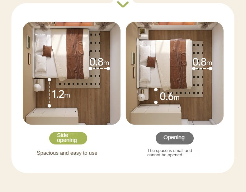 Rubber wood, Poplar solid wood white open box bed