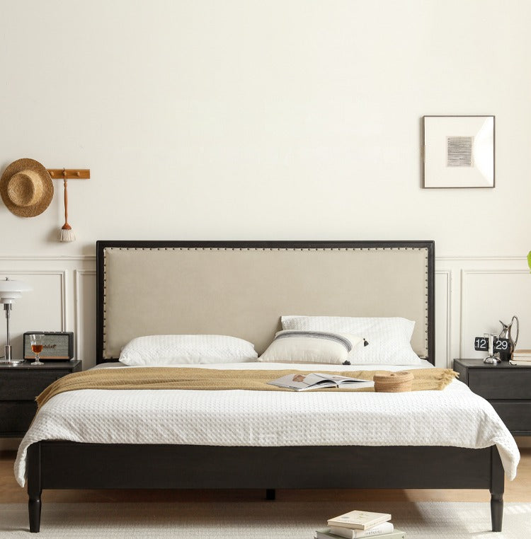 Oak Solid Wood Technology Cloth American Soft Back Bed