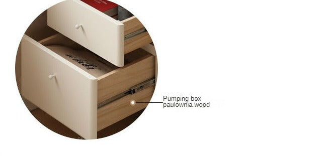 Rubberwood Solid Wood Retractable Desk and Bookshelf