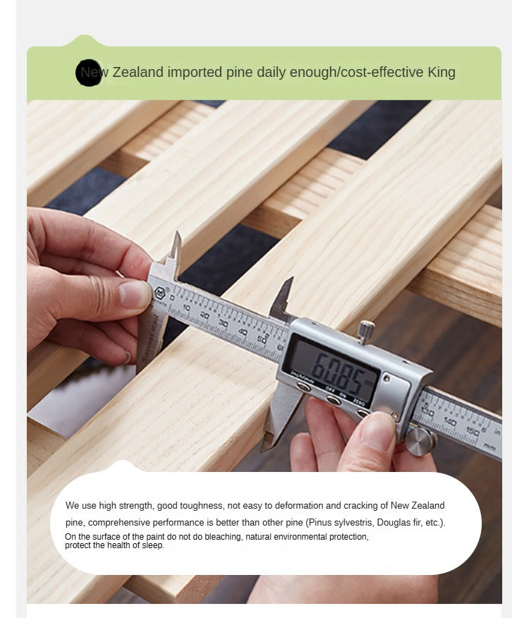 Poplar Solid Wood Cream Style Bed.