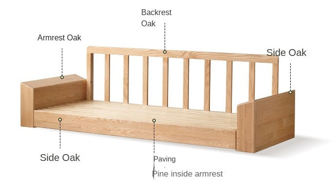 Oak Solid Wood Floor to Floor Tall Sofa.