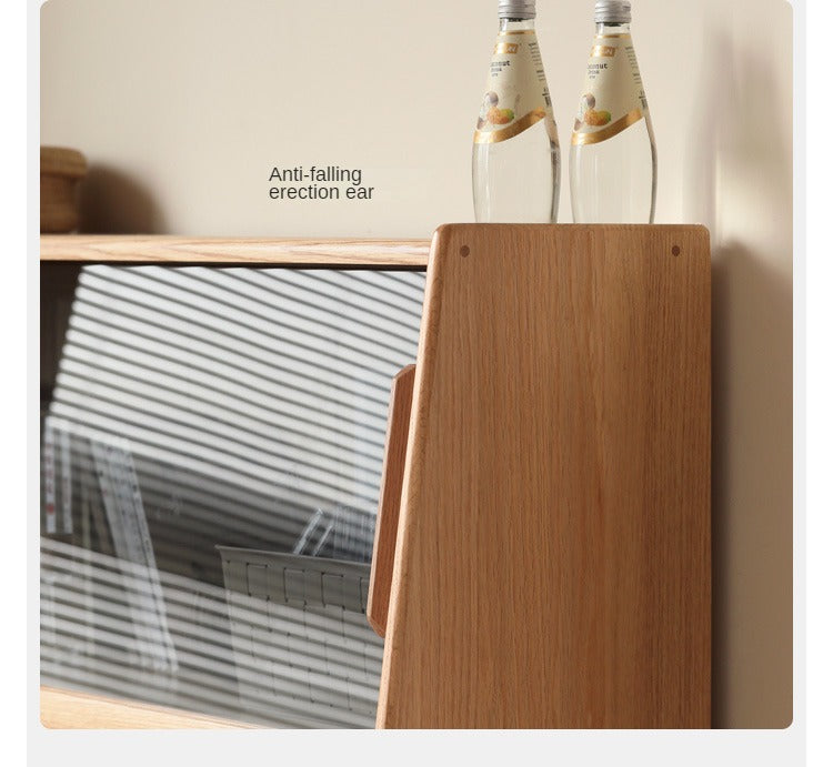 Oak, Cherry Solid Wood Desk Bookshelf Integrated Warm Light