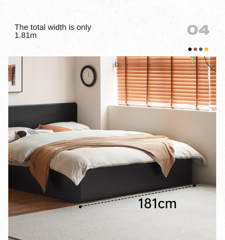 Poplar, Rubber Wood Solid Wood Fully Open High Box Bed Minimalist