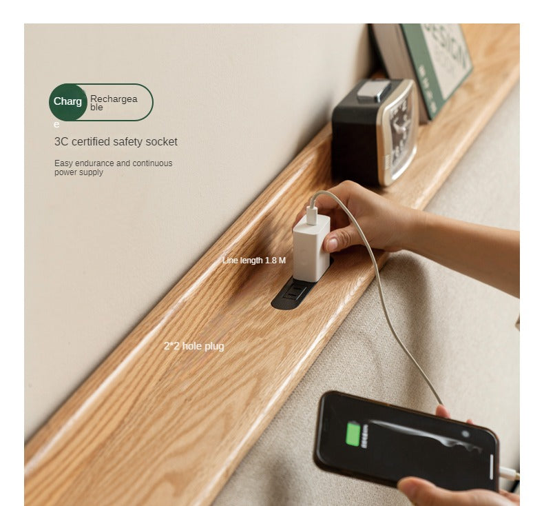 Oak Solid Wood Box Bed Storage Bed Technology Loth, Fabric