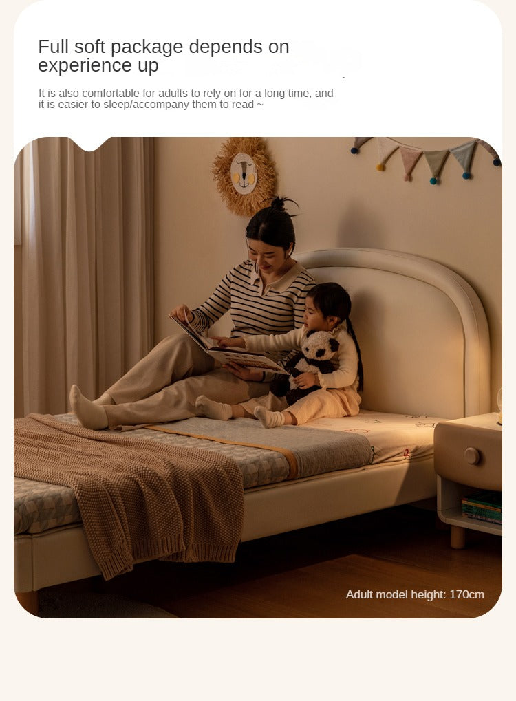 Cream style Organic Leather kid's Bed<