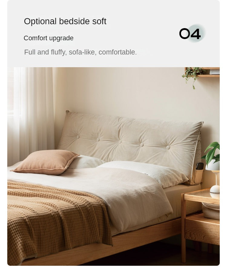 Oak, Ash Solid Wood Platform Bed, Headboard-Free Bed Modern Minimalist