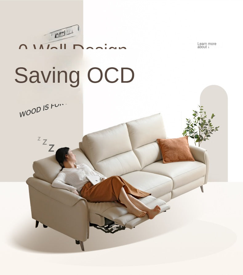 Genuine Leather Zero Wall Multifunctional Electric Sofa, Top Layer Cowhide Sofa.