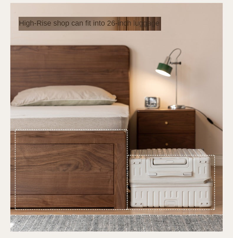 Black Walnut, Oak Solid Wood Bed Box Modern