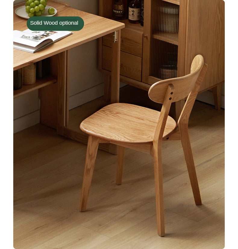 Solid Rubberwood, Oak Solid Wood Nordic Modern Dining Folding Table