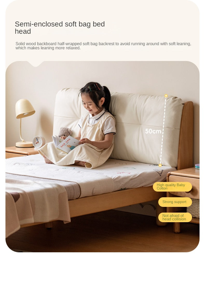 Cream style Organic Leather kid's Bed<