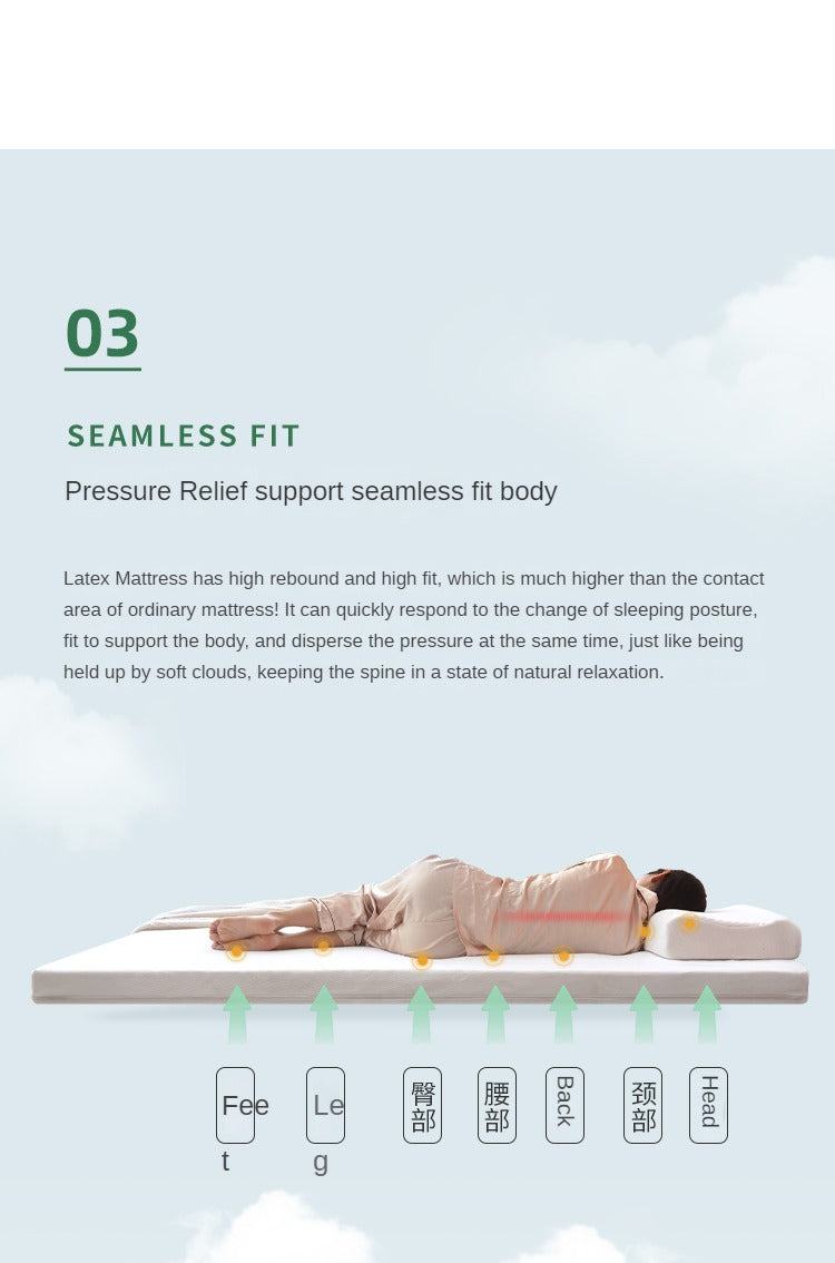 Thai Latex Zero-Glue Mattress Antibacterial and Anti-Mite Soft Mattress 7.5CM, 5CM